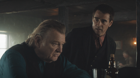 Film still from The Banshees Of Inisherin of Brendan Gleeson and Colin Farrell