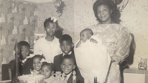 A photo of a family from First Born Second: Voices of the Children of the Windrush Era