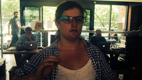 Fleur Smith dons the Google Glass...