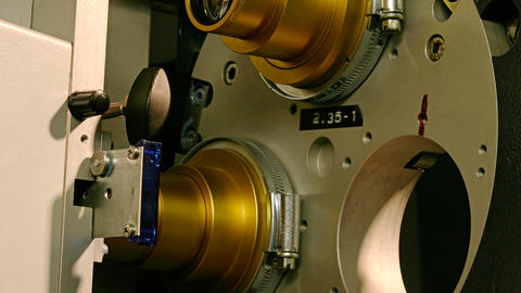 Close up of 35mm film projector