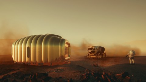 visualisation of a house on Mars