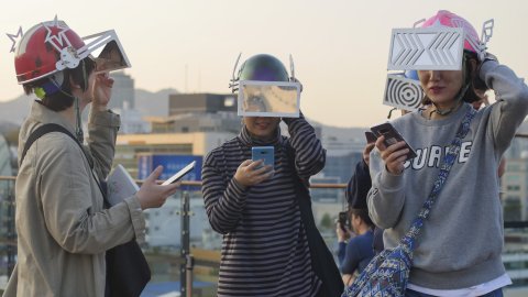 Image credit: The Strangers at Honja Factory by Do One Im and Eunju Hitchcock-Yoo, photo by Jon Aitken, Seoul 2017. These pieces were supported by Watershed's Playable City Seoul project.