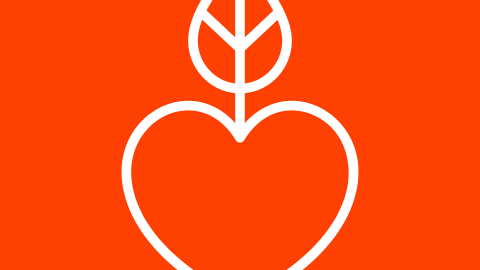An illustration of a leaf coming out of a heart.