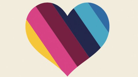 A multicoloured heart