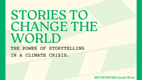 A simple image with the words Stories to Change the World – The Power of Storytelling in a Climate Crisis