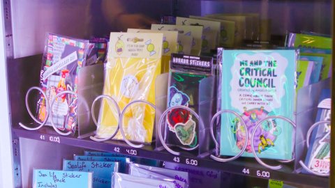 A vending machine full of parcels 
