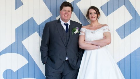 Photo of wedding couple at Watershed