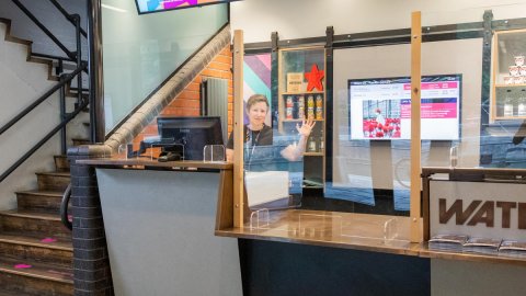 Photo of Watershed Box Office with perspex screens for safety