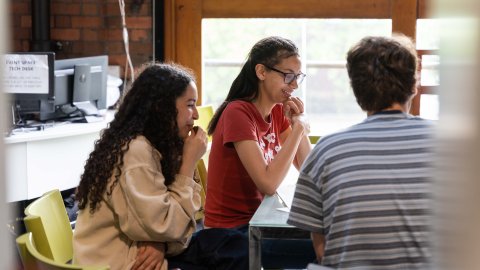 Young people attending a Make Shift workshop