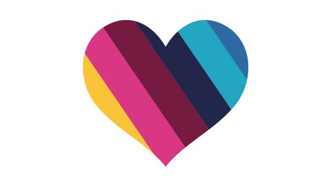 multi coloured heart