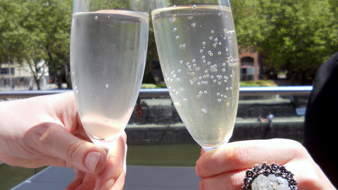 A glass of fizz on the balcony