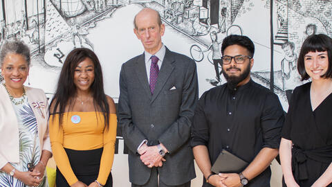 HRH Duke of Kent meets the Rife Magazine team at the Pervasive Media Studio. Photographer: Jon Aitken