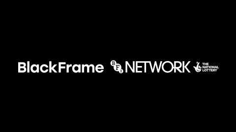 Black background with white text logos for BlackFrame, BFI Network, and The National Lottery side by side.
