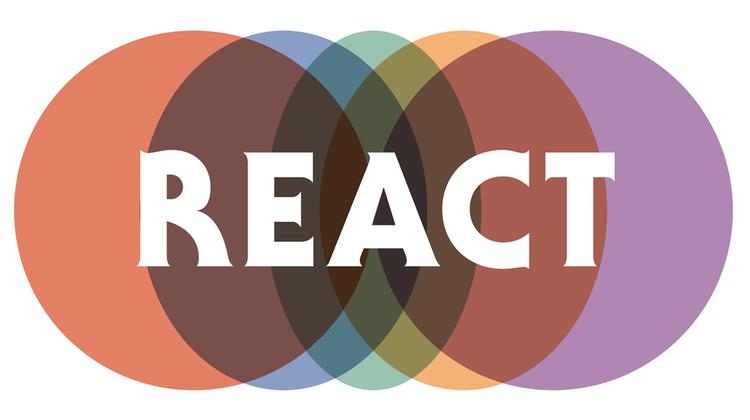 REACT logo - overlapping coloured circles