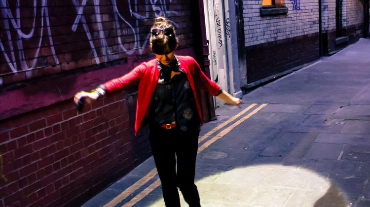 Woman dancing in the shadwos