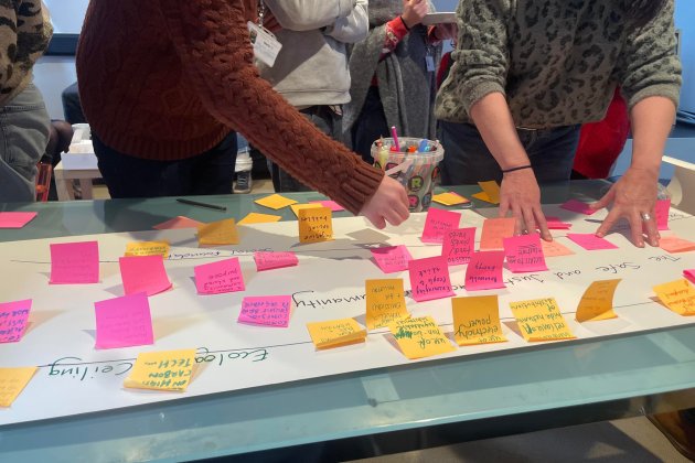 People working together - using post it notes