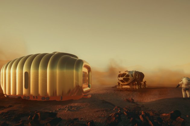 visualisation of a house on Mars