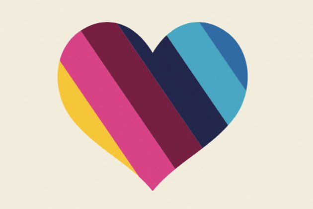 A multicoloured heart