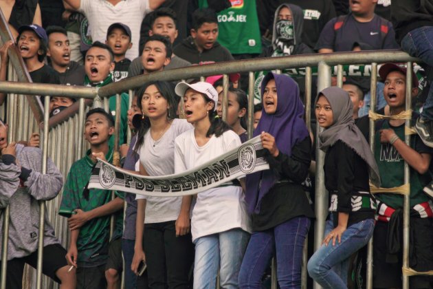 Football fans in Indonesia