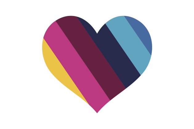 multi-coloured heart