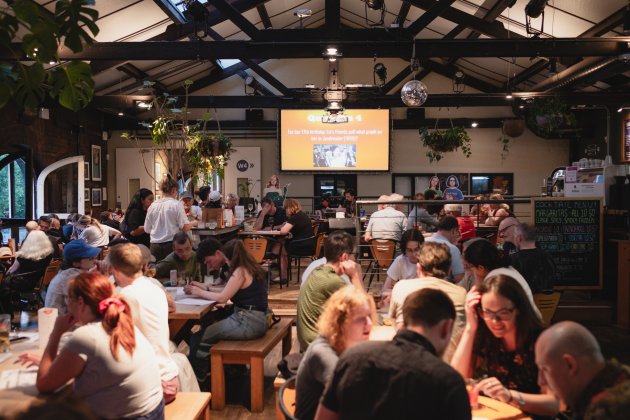 A photo of people sitting in Watershed's Cafe & Bar