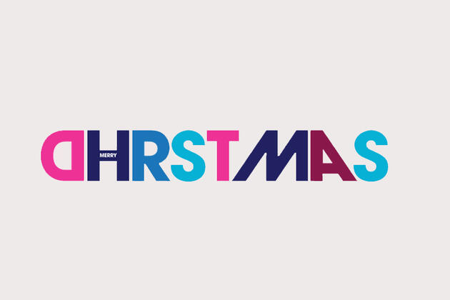 merry Christmas text in Watershed logo letters