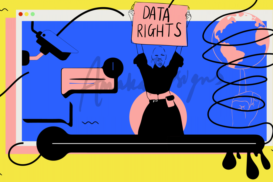 Illustration by Stacey Olika for The Fight for Data Rights, an article highlighting actions we can take as a community to impro