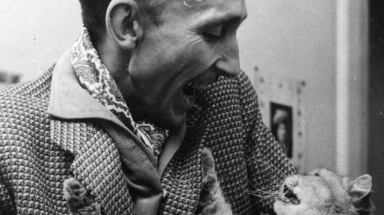 André Bazin and cat