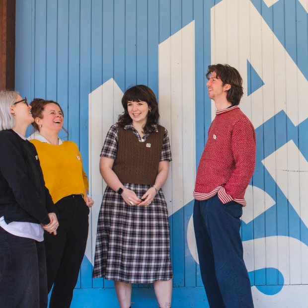 People socialising outside Watershed 