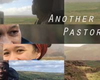 A collage of images of the natural landscape and people of colour. On the right side are images of nature, and on the left side are close ups of people's faces. In the top right corner is the title of the project, Another Pastoral, in white text.