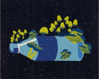 Image of Lukus Robbins' 'Plastic Eating Fungi'. Image designed by Jessica Noble.