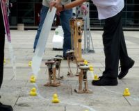 Robots and children in Millennium Square