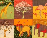 Josh Barnes' Communication Quilt, where different animals can be scanned for messages/videos from different people.