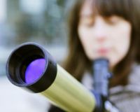 Helen White with a solar telescope