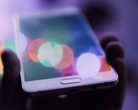 Image of a phone with graphical elements
