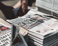Image of a stack of newspapers