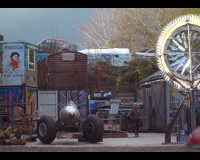 A film still from Rockaway Park documentary showing an external area of Rockaway Park