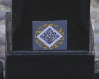 QR code on metal post (credit: Jack Lowe)