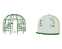 A rendered image of The House of Weaving Songs, a domed steel structure based on an Aqal, a Somali nomadic home found in the arid landscapes of Somalia.