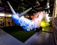 Air Giants inflatable slug like robot
