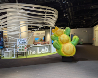 A large colourful inflatable robot is in Japan.