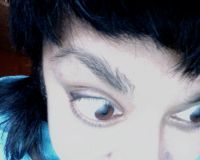 close up image of Tanuja's eyes