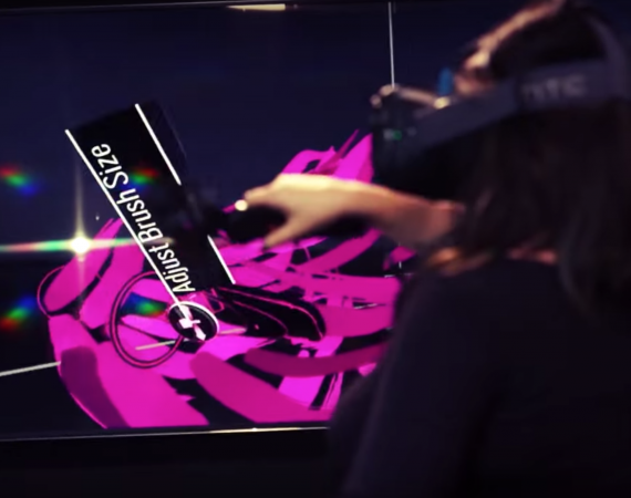 Artist paints with TiltBrush at VR Graffiti Jam