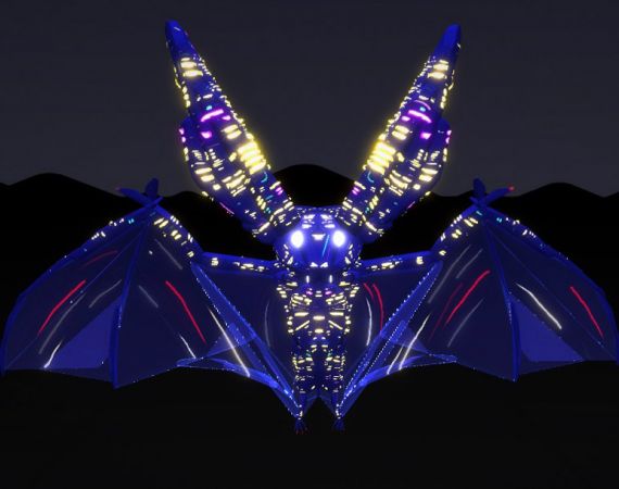 A neon bat