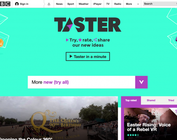 BBC Taster website - screenshot