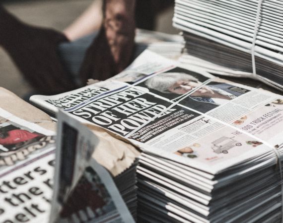 Image of a stack of newspapers