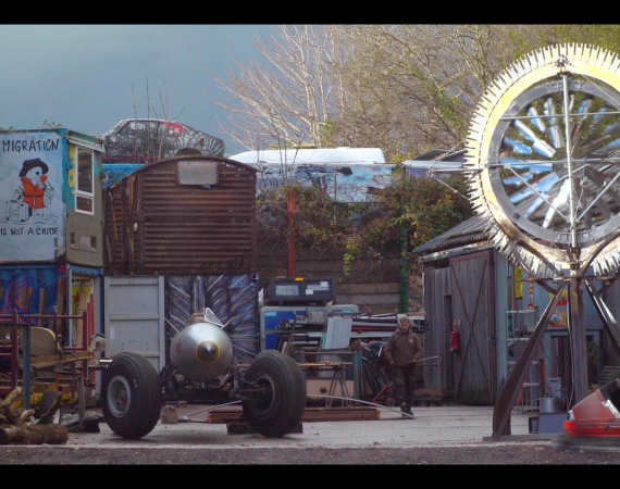 A film still from Rockaway Park documentary showing an external area of Rockaway Park