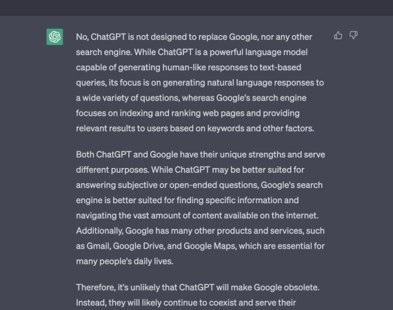 A ChatGPT transcript.