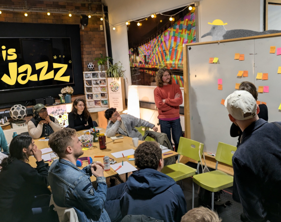 Image of group of people in the Pervasive Media Studio