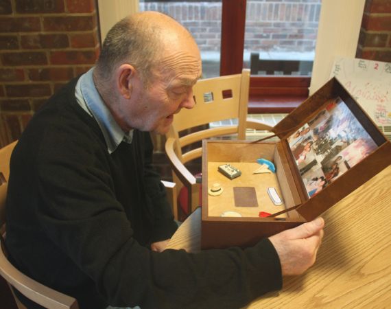Person using the music memory box